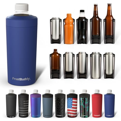 Image of Frost Buddy Universal Buddy XL Can Cooler Fits 12-ounce, 16-ounce, 20-ounce, and 24-ounce Cans and Bottles - Keep Your Drinks Refreshingly Chilled for over 12 hours (Navy)