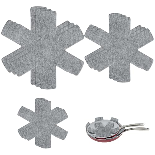 Yuaerbuo 9 PCS Protection Poele et Casserole, Protege Casserole et Poele, Protège-Poêles en Feutre, Protege Poele Feutrine Protection, Coussinets...