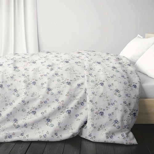Image of LINENWALAS Premium Printed 100% Cotton Duvet Cover for Double Bed | Double Size Comforter Cover |Rajai Cover | Quilt Cover with Zipper Closure 90 x 100 Inches (Blue Sapphire, Double Size)