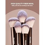MAANGE 13 PCS Makeup Brushes Professional Make Up Brushes Premium Synthetic Powder Concealers Brushes Travel Makeup Brush Set with Case (Coffee) - Image 4