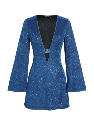 CIDER Midnight Blues Sequin Mini Dress
