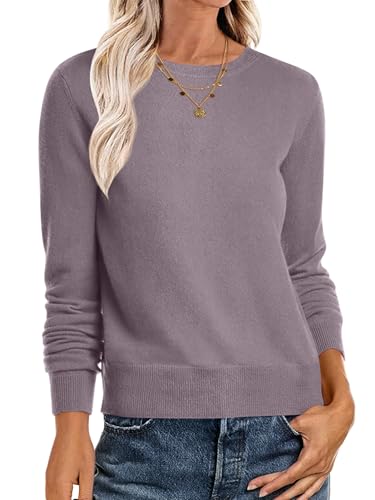 ANRABESS Sweaters for Women Long Sleeve Lightweight Crewneck Soft Basic