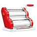 Produktbild PASTALINDA Classic 200 Pasta Maker Maschine, 20 cm breite Rollen, 9 Dickenpositionen, 2 Schneidpositionen, Edelstahl Inklusive verstärkter Handkurbel und zwei Klemmen (Rot)