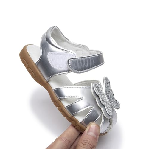 Girls Genuine Leather Soft Closed Toe Bow Princess Flat Shoes Summer Sandals (Toddler/Little Kid)2