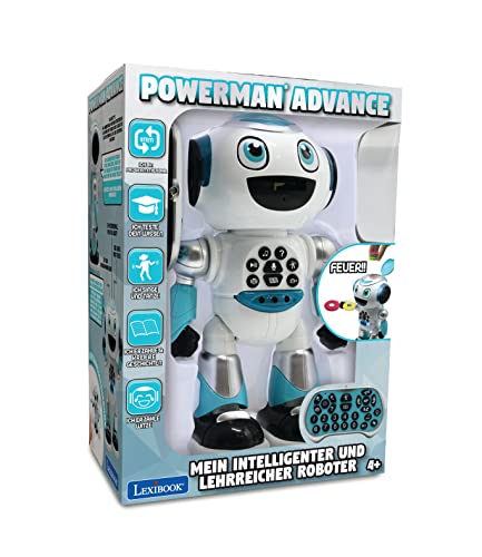 Lexibook - Powerman Advance - zdalnie sterowany robot, interaktywna i edukacyjna zabawka dla dzieci, spacery, tańce, gra muzykę, produkuje i opowiada historie, programowalny STEM - ROB28DE