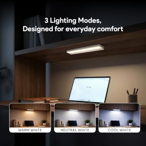 Image of wipro Garnet Motion Sensor Cabinet Light SL1 | 3 Color Modes-Warm, Neutral, Cool White | Auto On /Off Lights for Kitchen, Wardrobe & Shelf | Magnetic Stick On| Wireless| 4*AAA Batteries Required |Pk 1