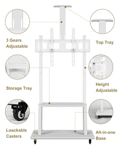 Soporte móvil para TV con ruedas para pantallas 32-75" miniatura 3