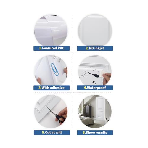 Door Stickers for Interior Doors Self Adhesive, Wall Sticker Decal for Bedroom Home Decor Waterproof, Removable Premium Vinyl Upgrade, European Classic White Door - Image 3