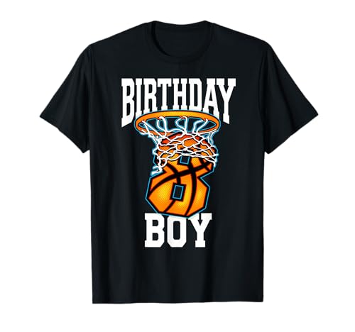 8th Birthday Basketball 8 Years Old Kids Gift T-Shirt