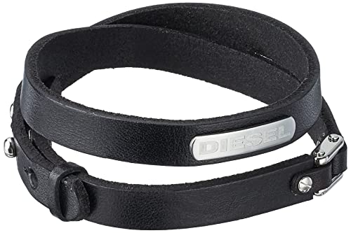 (ディーゼル) Diesel メンズブレスレット ステンレススチール, 18 cm - 19.5 cm, レザー,（Amazon）