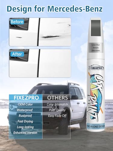 Image of 992 /7992 Selenite Gray Metallic Car Touch Up Paint Compatible with Mercedes-Benz Color Match Auto Paint Repair Pen,Professional Car Scratch Repair Remover Pen Quick & Easy to Use