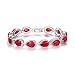 EVER FAITH Women's Prong CZ Birthstone Teardrop Tennis Bracelet Silver-Tone