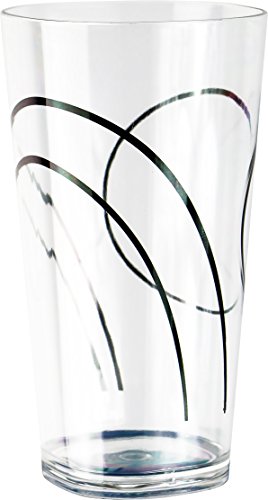 Reston Lloyd Coordinates Simple Lines 19-Ounce Acrylic Square Glasses, Set of 6