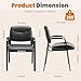 Sweetcrispy Office Reception Guest Chair No Wheels Set of 2, Leather Stationary Waiting Room Chairs with Padded Arms for Elderly Desk Conference Room Lobby Table Side Salon, Inky