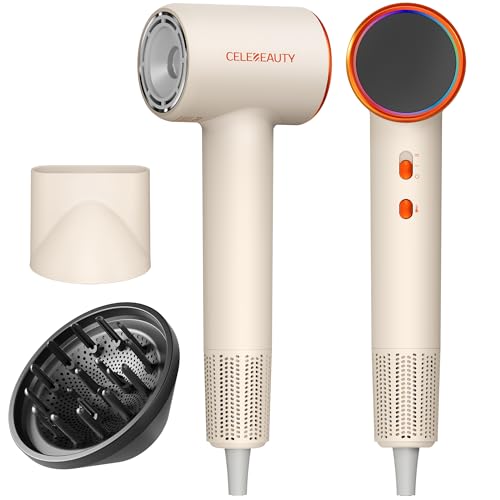Image of Hair Dryer with Diffuser for Curly Hair, 200M Ionic Blow Dryer | 110,000 RPM blow dryer, magnetic concentrator, 5X fast drying, lightweight & low noise frizz control for home, travel.