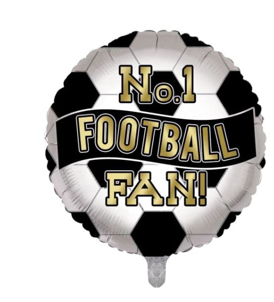 18" No.1 Football Fan Balloon - Black and White Football Party Balloon Sensations