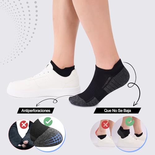 Miniatura 5 de 10/20 Pares Calcetines Tobilleros Hombre Mujer, Calcetines Cortos Algodón Transpirables, Ideales para Deporte, Correr, Casa, Trabajo, Verano