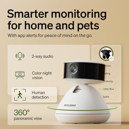 Image of PETLIBRO 90-Day AI Trial Pet Camera Indoor with Phone App, 360 Pan Tilt Dog Camera&Cat Cameras, Indoor Camera WiFi Camera with AI Detection&Recognition, Home Cameras Indoor, Night Vision, 2-Way Audio