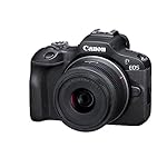 CANON EOS R100 Cámara Mirrorless + Objetivo RF-S 1...: Fotografía: Cámara Evil, ligera y sin espejo para inmortalizar tus recuerdos familiares y vacaciones. 24,1 MP y sensor APS-C con un mayor control de la profundidad de campo Vídeo: Tus vídeos con calidad 4K te permitirán capturar situaciones de forma ...