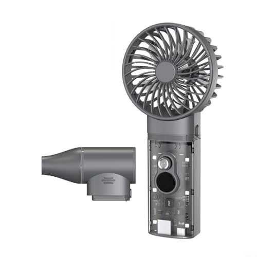 Aprilsunnyzone Turbofan de motor sin escobillas de mano de alta potencia, ventilador industrial con luz LED ajustable, diseño inalámbrico, 130.000 rpm, color negro