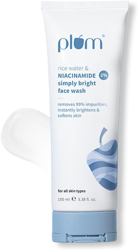 2% Niacinamide & Rice Water Face Wash 100ml | Hydrates & Brightens Skin | Softens & Smoothens Skin | Gentle & Non-Drying | Gently Cleanses 99% pore clogging impurities | Women & Men |