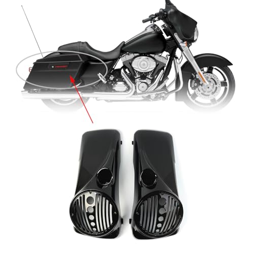 Tapa para Bocina Vivid Black 8" con Puerto para Tweeter para Harley Davidson Touring Hard Saddlebags 1994-2013 miniatura 3