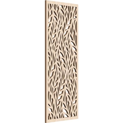 Image of Ortonville Decorative Pierced Fretwork Wood Wall Panels, 11 3 /8 inchW x 29 3 /8 inchH x 3 /8 inchT, Red Oak