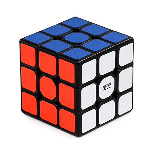 Cubelelo High Stability QiYi Sail 3x3 Black Magic Speed Cube Toy for Kids & Adults Magic Speedy Brainstorming Puzzles Cube (Multicolor)