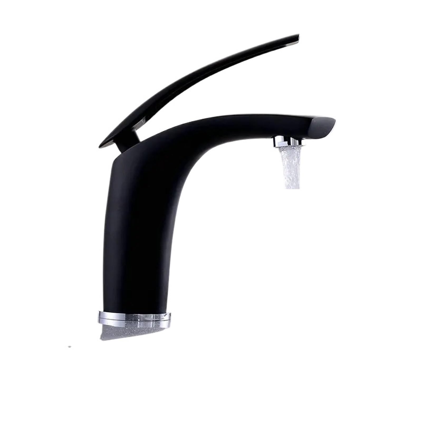 Gqnblvhzupdm C Short Black Kitchen Faucets, Copper Waterfall Basin Faucet, Hot Cold Mixer Sink Tap, Black White Bathroom Crane Home Hardware(C Short Black)