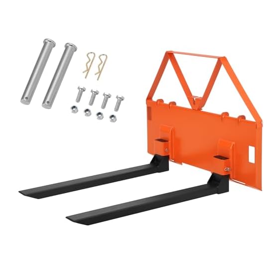 GarveeTech 46" Skid Steer Pallet Forks, Heavy Duty 3200 lbs Capacity Skid Steer Forks Attachment for Tractors and Loaders, Quick Attach Mount, Orange