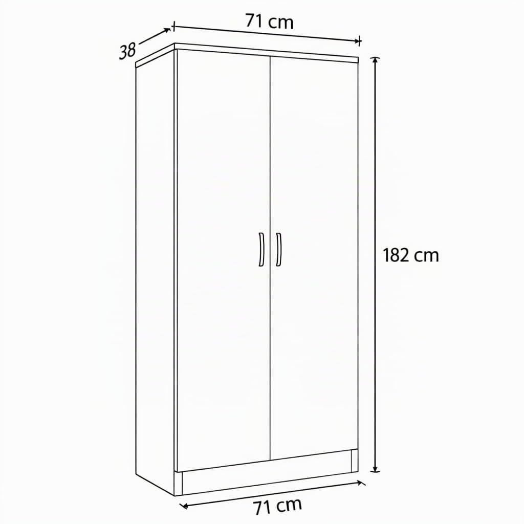 Linea Azzurra Scarpiera Gabriella in Legno Nobilitato Melaminico 2 Ante e Ripiani 182x71x38 cm Made in Italy per Ingresso, Soggiorno, Camera da Letto
