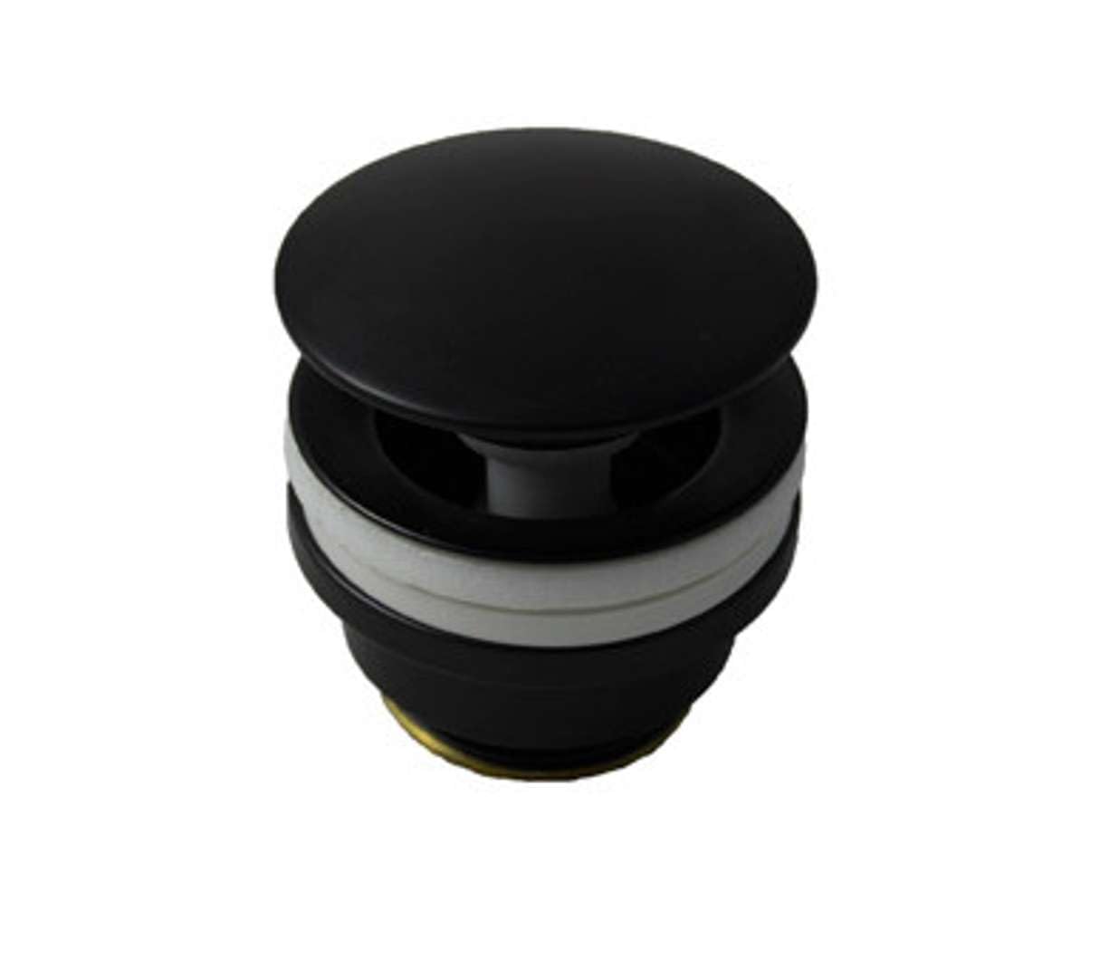Scarico piletta 1''1/4 clic-clac nero opaco universale con vite blocco con troppo pieno