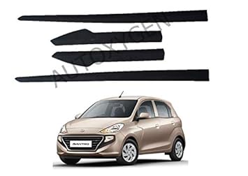 AUTOXYGEN Side Door Beading Black Door Protector for Hyundai Santro 2018 Onwards (Set Of 4 Pcs.)