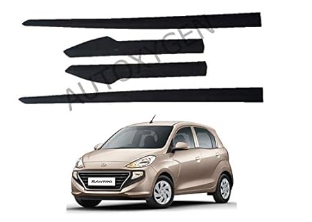 AUTOXYGEN Side Door Beading Black Door Protector for Hyundai Santro 2018 Onwards (Set Of 4 Pcs.)