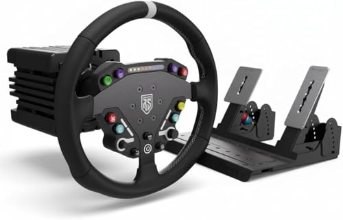 REVOSIM Pack Simulation RS PURE Volant GT, Basis DD 9 Nm und Pédalier de Précision Load Cell, Komplettes Setup für den PC, Eintauchen und Leistung. Alle Fixierungen enthalten: PCRSPUREPACK3