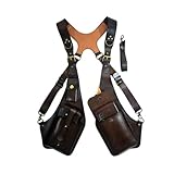 FJOADNVM Tactical Chest Rig Bag Bolso tipo chaleco de piel sintética for hombre, mochila vintage for el pecho, for teléfono(Dark Brown)
