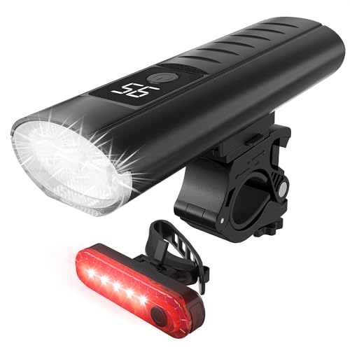 Strex Juego de luces LED para bicicleta, 1600 lúmenes, luz delantera y trasera, luces para bicicleta