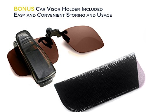 image for ElementsActive Polarized Clip-on Flip Up Rimless Sunglasses for Prescr