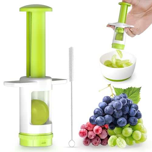Image of Grapes Cutter for Toddlers, Fruit & Veggie Cutter for Kids Grape Slicer Kitchen Tool, Perfect for Fruit Salads, Snacks, and Cake Decorations-Green Container-Green CrossBlade