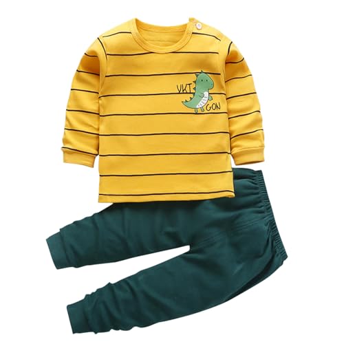 El Mejor Listado de Camisetas de pijama para Niño los 5 más buscados. 46 Conjunto de Camisas para niños y niñas, diseño de Dinosaurios con Estampado de 2 Piezas, Camiseta con Pantalones de Pijama para niños 2025, T-718 Mostaza Amarillo Niño Niña...