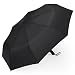 Windproof Umbrellas 55 Mph Various Colors Auto Open Travel Business Umbrella (Black)