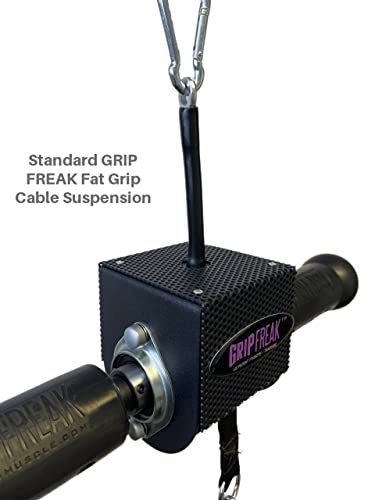 Grip Freak Thick Grip Wrist Roller W Power Rack Arm & Weight Plate Loader #TOP7