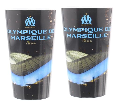 OLYMPIQUE DE MARSEILLE 2 x Verre gobelet éco cup 600 ml OM - Collection officielle Fabriqué en France