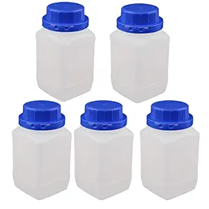 ELECTROPRIME 5Pcs 500ml Plastic Square Wide Mouth Chemical Sample Reagent Bottle Thickening