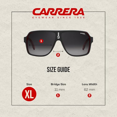 Carrera CA1001/S 0BLX/9O 62MM Matte Black Red/Dark Gray Gradient Plastic Aviator Sunglasses For Men/Women + BUNDLE with Designer iWear Kit3