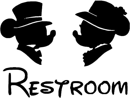 Mouse Inspired Toilet/Restroom Door Sticker Wall Decal 15x20cm