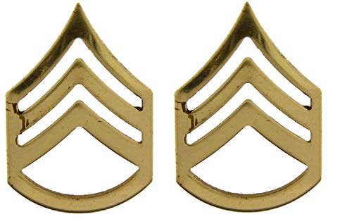 United States Army SGG E6 Insignia of Rank 1.25" Gold Tone Lapel Pins (Set of Two)