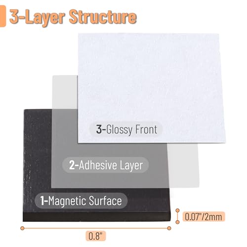 Image of Mr. Pen- Self Adhesive Magnet Square, 200 pcs, Flexible and Extra Thin | 0.8 inchx0.8 inch, Magnetic Square with Adhesive Backing, Perfect for Crafts, DIY Projects & Decorative Magnet