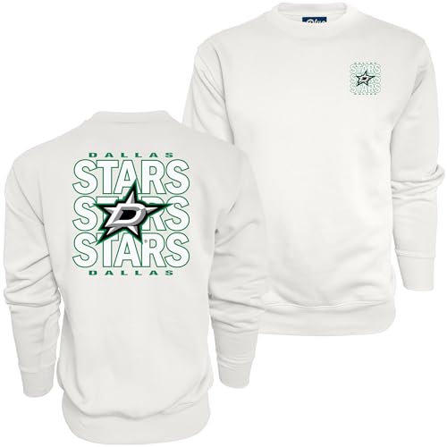 Blue 84 Standard NHL Officially Licensed Crewneck Sweatshirt Front/Back Curl White