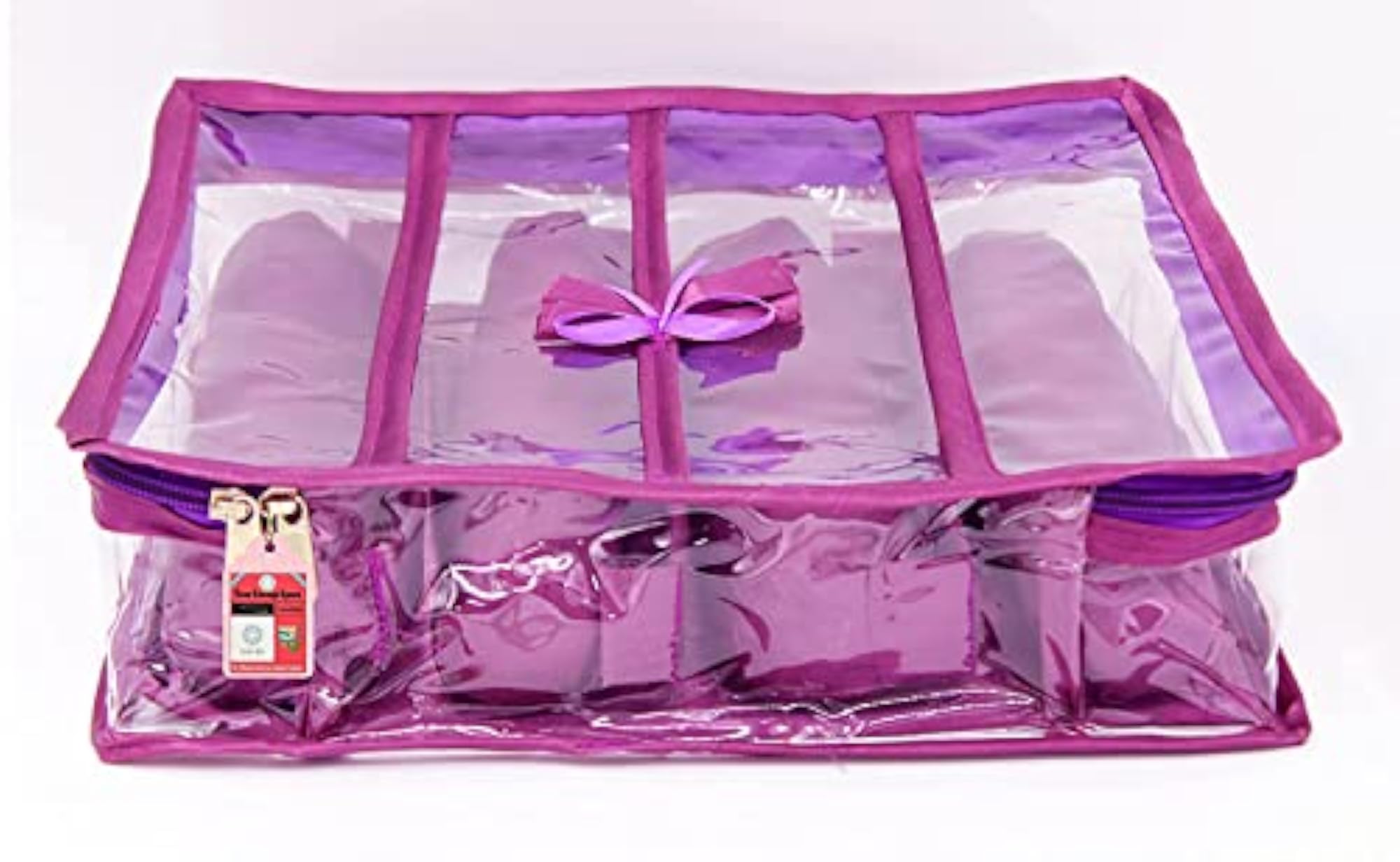 Satin Bangle Storage Box, Zipper Makeup Pouch Organizer